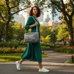 Bolso de mano Generic Da para mujer en nylon gris - Image 3
