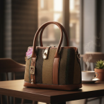 Bolso Elegante De Mano Para Mujer En Tela Café - Image 2