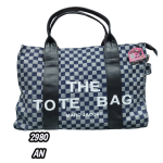 Bolso Tote Estilo Casual con Diseño de Cuadros y Asas Reforzadas