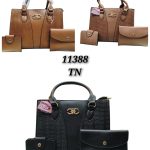Set X3 Bolso Dama Elegante Texturizado Con Monedero Y Cartuchera