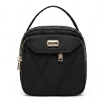 * Bolso Bandolera de Nylon con Patrón Acolchado y Placa Metálica - Ref. 1170 RO