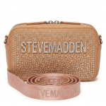 Bolso Bandolera Estilo Camera Bag con Pedrería y Logo Frontal Brillante "STEVE MADDEN" - Ref. 1054 NO