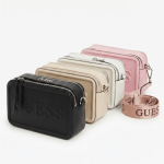 Colección de Bolsos Bandolera "Camera Bag" de GUESS con Logo Estampado y Correas de Marca - Ref. 10542 NO (Set de 4 Colores: Negro, Beige, Blanco, Rosa)
