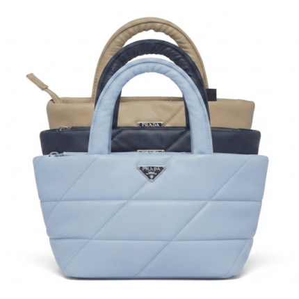 Bolso de Mano Tipo Tote Acolchado en Piel con Asas Superiores