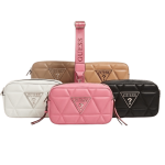 bolsos cruzados acolchados con el logotipo triangular de la marca
