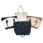 bolsos de mano elegantes con combinación y diseño frontal semicircular - Image 2