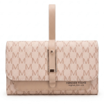 colección de cuatro carteras y organizadores de viaje con patrón de monograma